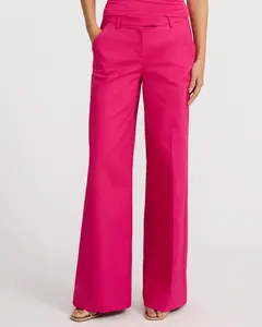 Express Editor Stretch Cotton Mid Rise Wide Leg Pant