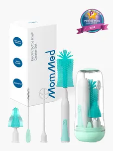MomMed Electric Bottle Cleaning Brush, Baby Bottle Brush Cleaner Water Bottle Cleaning Brush, Nipple Brush Pacifier Cleaner Straw Cleaner Brush for Newborns,4 Packs Set
