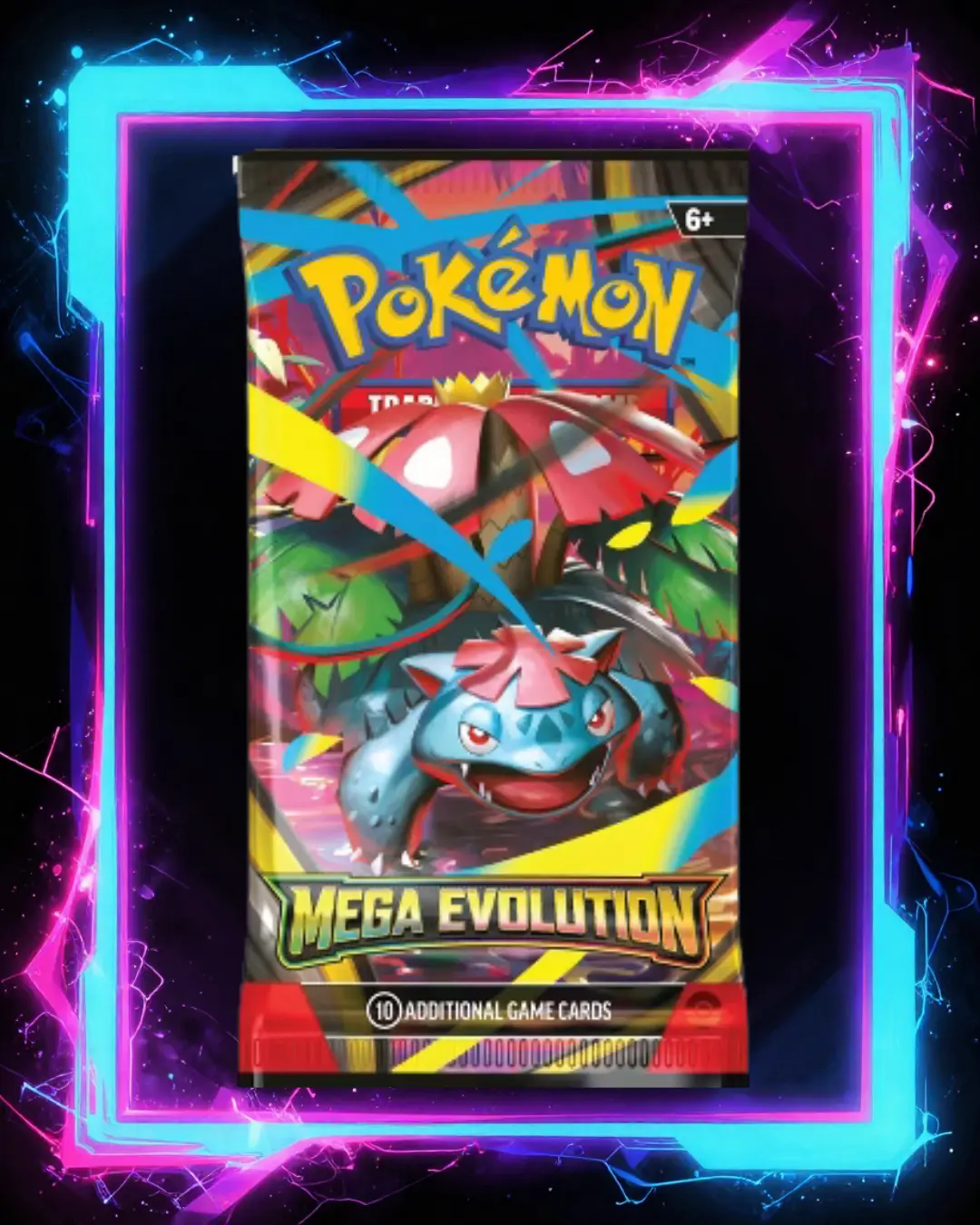 Pokémon Mega Evolution Factory Sealed Trading Card Booster Pack - Venusaur Artwork, 10 Cards, Sealed New Collector Item, Non-Sports Collectible for Enthusiasts, Livestream Pack Openings, Trading Cards