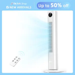 【NOT AC】Antarctic Star Tower Fan Portable Electric 85° Oscillating Fan with Remote Control, Quiet Operation, 3 Speed Settings & 12H Timer, Bladeless Standing Floor Fan for Bedroom & Office[No Cooling] [No Temperature Adjustment]