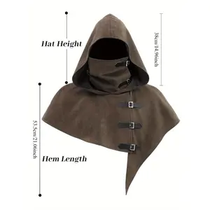 Men' Medieval Monk Robe - -Neck Clergy Costume Suitable for Cosplay, Renaissance Fairs & Church Events - Machine Washable Priest Attire with Monk Habit