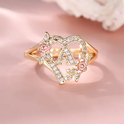 Gold Letter Rings TikTok Shop - Main Image