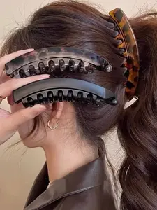 3 stylish large-sized hair clips for thick hair! Adjustable Clips, High ponytail banana clip, a magic tool to make your ponytail look voluminous and fluffy