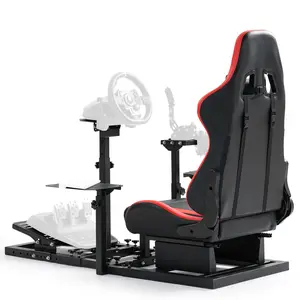 Supllueer Flight Simulator Cockpit with Comfort Gaming Seat Fit for Logitech/Thrustmaster/HOTAS Warthog/Fanatec X52 PRO G29 G920 G923,T80 T300RS GT,Aircraft Steering Wheel Mount Only Stand and Chair