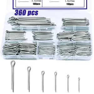 360 count Cotter Pin Assortment Kit, 6 Sizes 304 Stainless Steel Cotter Pins Set, Split Pin Fastener Clips for  Mechanics, Lawn Mowers, ,  Repair