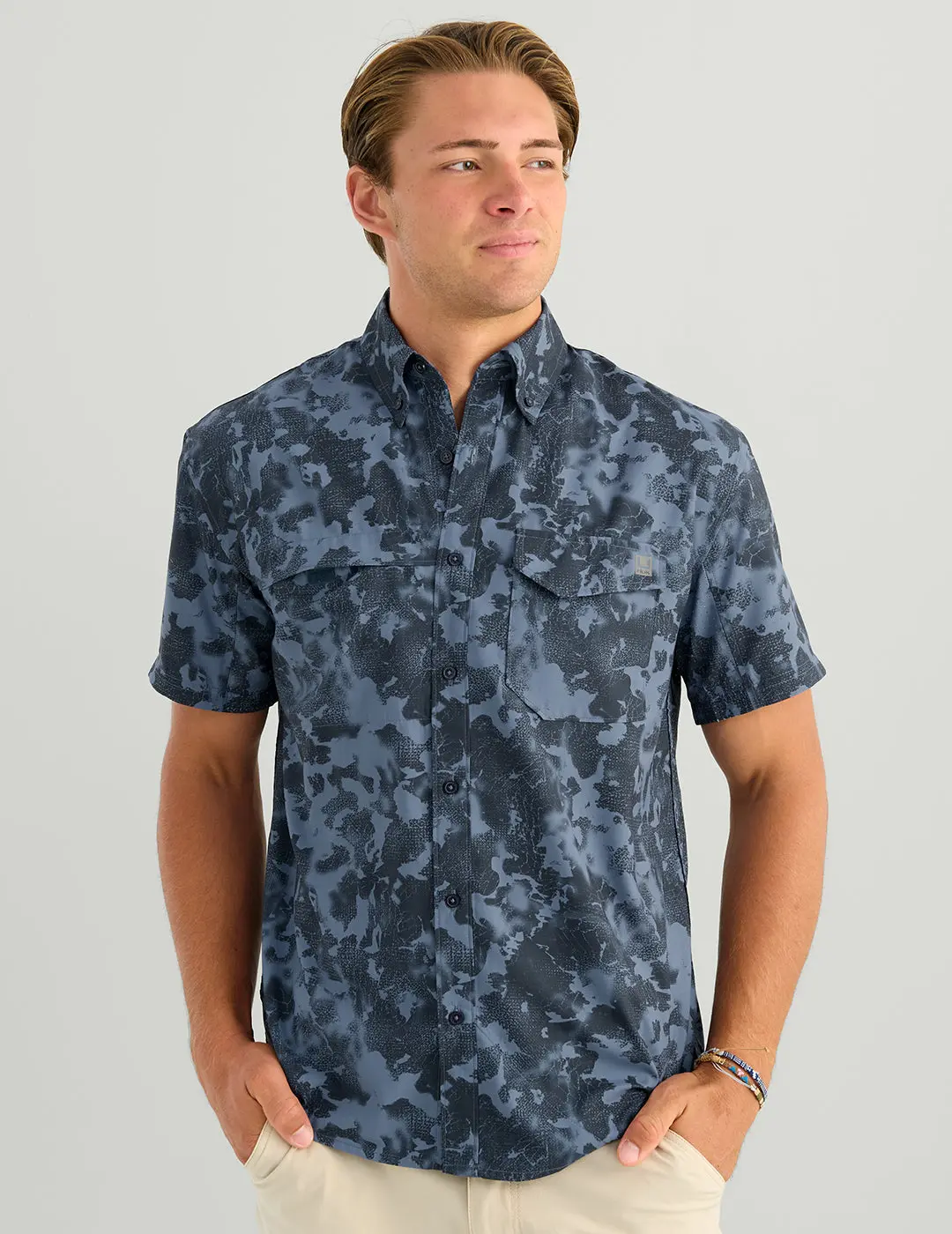 HUK KC Tide Point Short Sleeve Button-Down