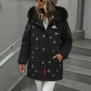 TCH - B - Black  Ladies' Casual Hooded Jacket, With Pockets, Lightweight Down Jacket, Perfect For Daily Wear.