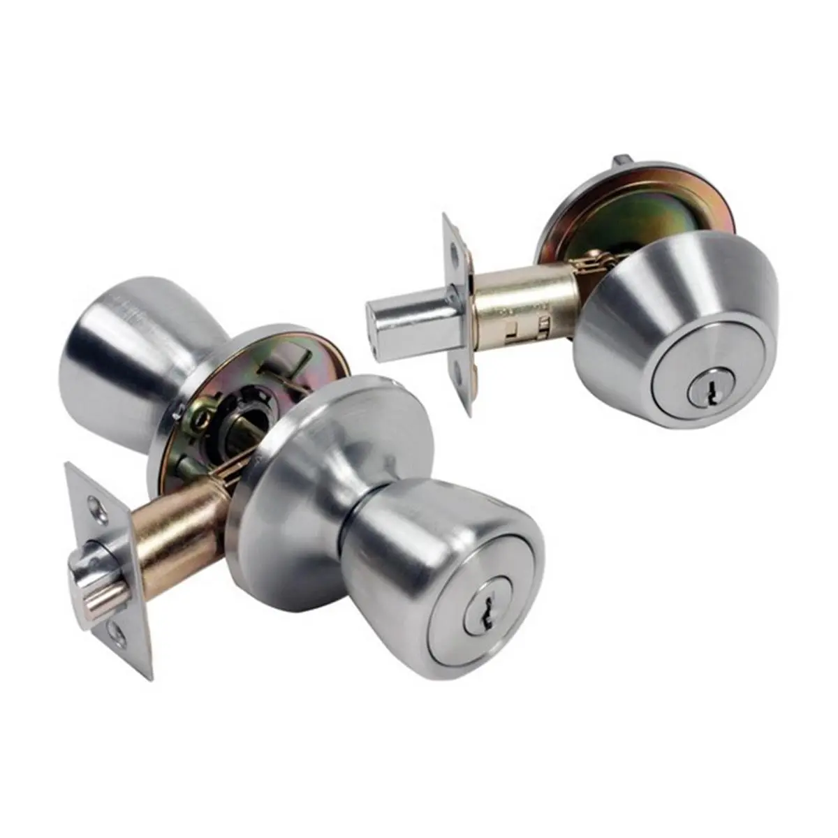 TULIP Home Plus LA2142 Apex Tulip-Style Entry Lock Set - 2.75x2.75 in. Single Cylinder Deadbolt, Door Knob, Door Hardware