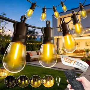 TBOSW Outdoor String Lights 150ft 45m LED Patio Lights 43+2 S14 Dimmable IP65 Waterproof Remote Control Energy-Saving Shatterproof for Homes Events Decor Hanging Ornaments Hangable Decoration easter decor 2026