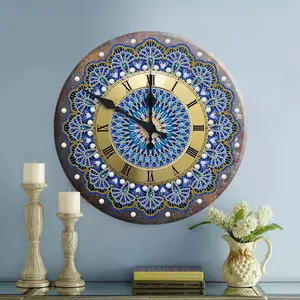 New Creative 5D Special Shaped Diamond Painting Wall Clock Cross Stitch Watch Mosaic Diy Clock Tin Painting Home Decor Gift Round