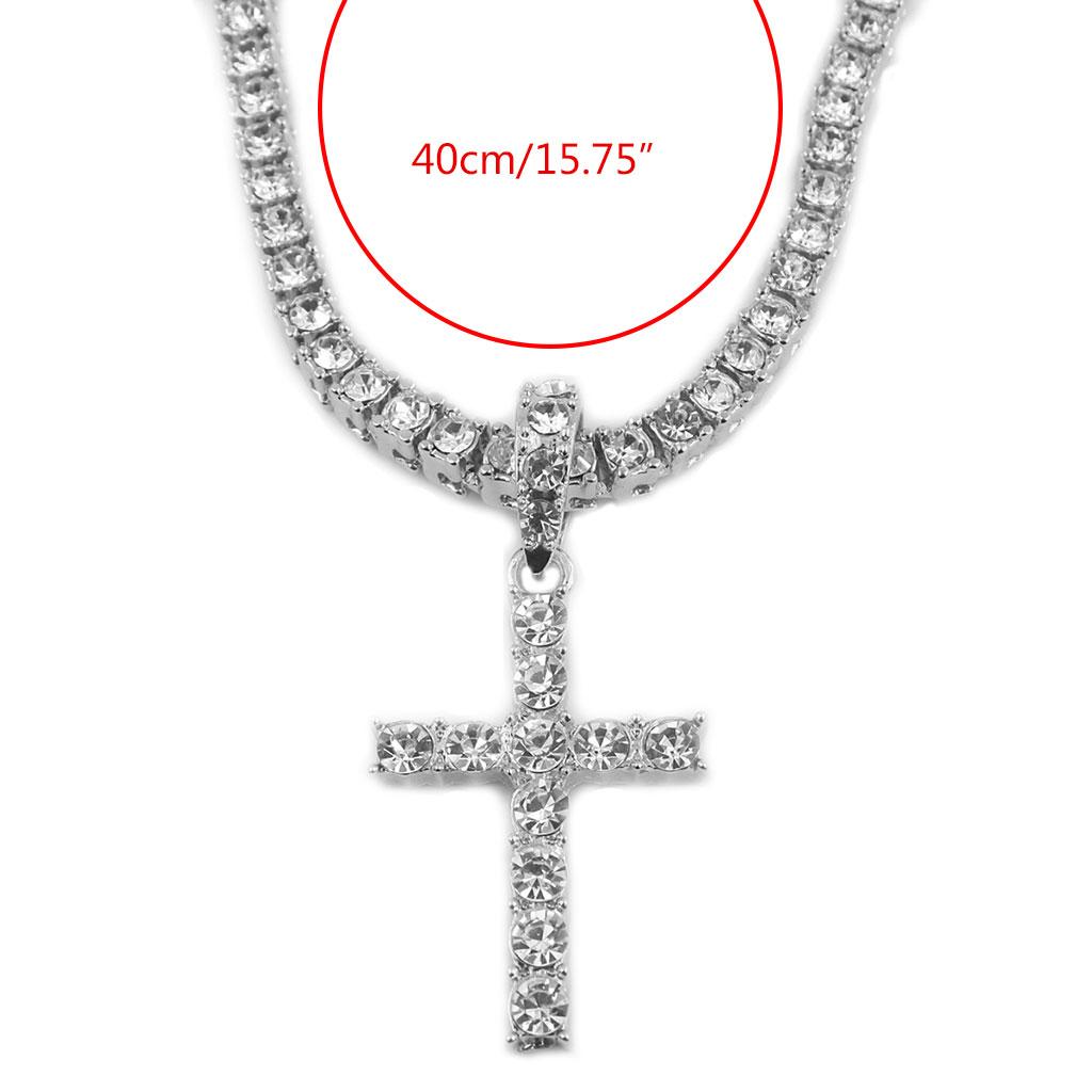 Shiny White Crystals for Cross Pendant Necklace Jewelry Birthday Party