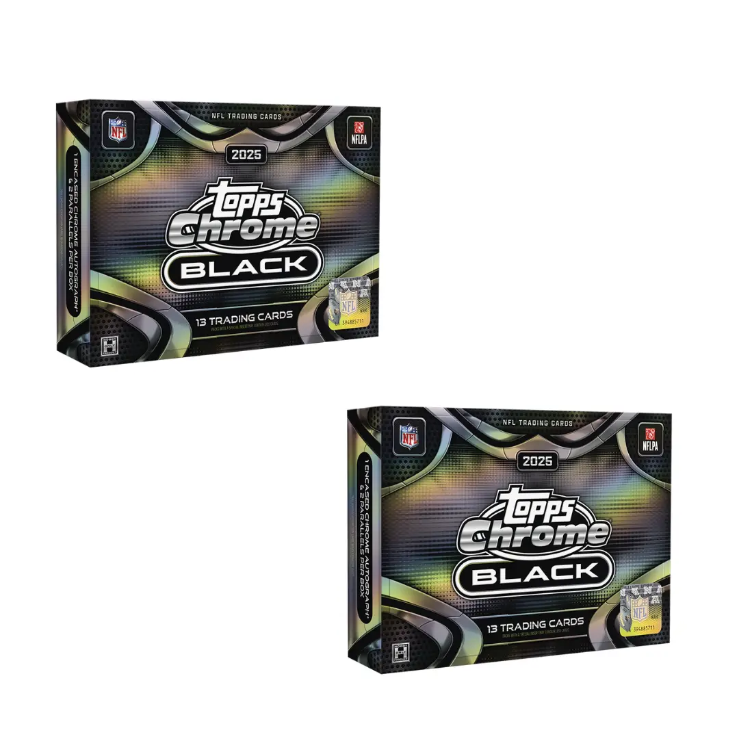 BREAK#08A  2025 Topps Chrome Black Football Hobby (x2) Pick Your Team 07/15/26 RIP ON FILL