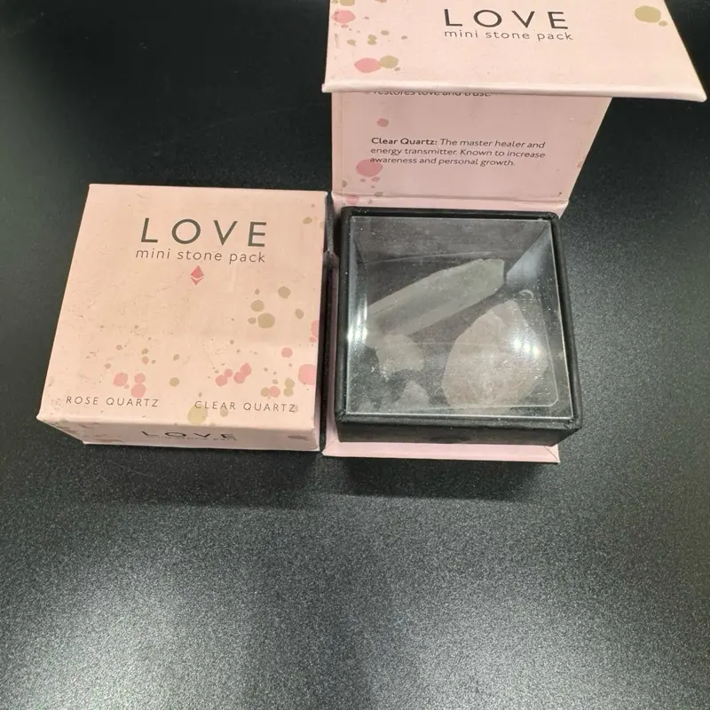LOVE Mini Stone Pack - Rose Quartz & Clear Quartz Energy Stones for Health and Personal Growth