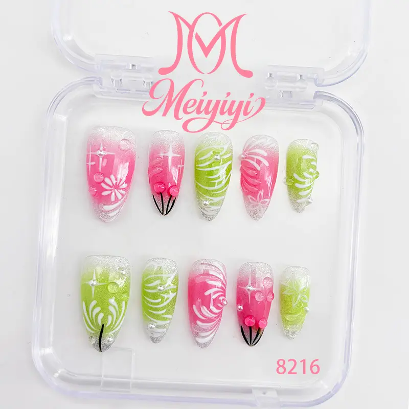 .DP.8216.Hand-painted gradient wearable nails