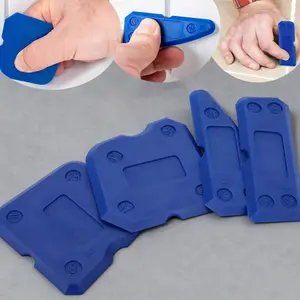 4Pcs Silicone Caulking Tool Set,Grout Scraper Tool,Blue,Bathroom Tile Grout Tool,Kitchen Sealant Remover,DIY Home Renovation Tool Set,Caulk Remover & Finisher,Multi-Angle Grout Tool,Reusable Caulk Finisher,GroutTool