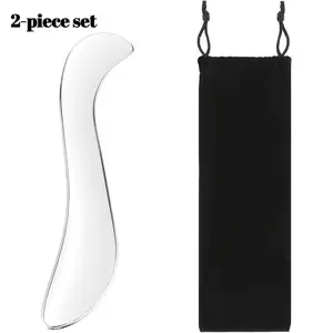 Stainless Steel Gua Sha Fascia Knife Set, Full Body Massage Scraping Tool for Neck Shoulder Back Leg Face Hand Foot, Muscle Fascia Relaxation Board with Storage Bag, Body Care