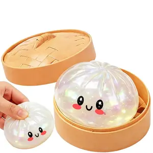 Dumpling Squishy, Soft Cute Stress-Relieving Ball, Elastic Tabletop Squishies, Squeezable Dough Toy, Squishies Toys