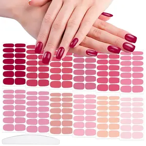 12 Sheets Red Pink Series Nail Wraps: 168 Solid Nail Stickers & Strips for Women & Girls - Self-Adhesive, Long-Lasting, Easy Application