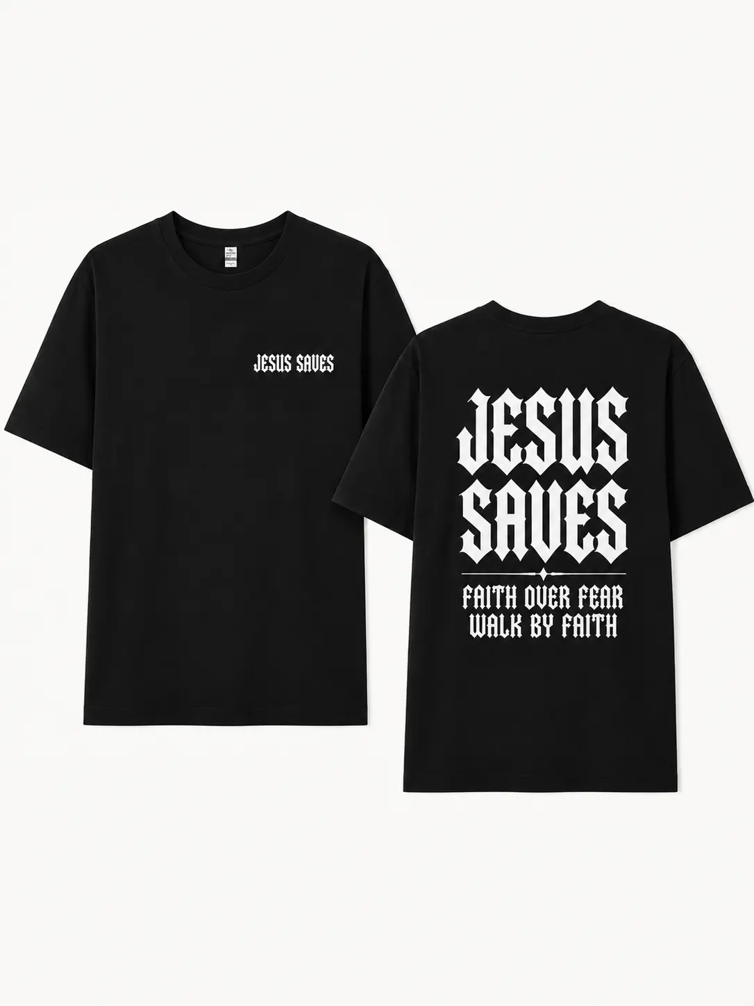 Women's Oversized Short-Sleeve Graphic Top - Christian Clothing Jesus T-Shirt, Gothic Faith Fashion Streetwear Casual Tee