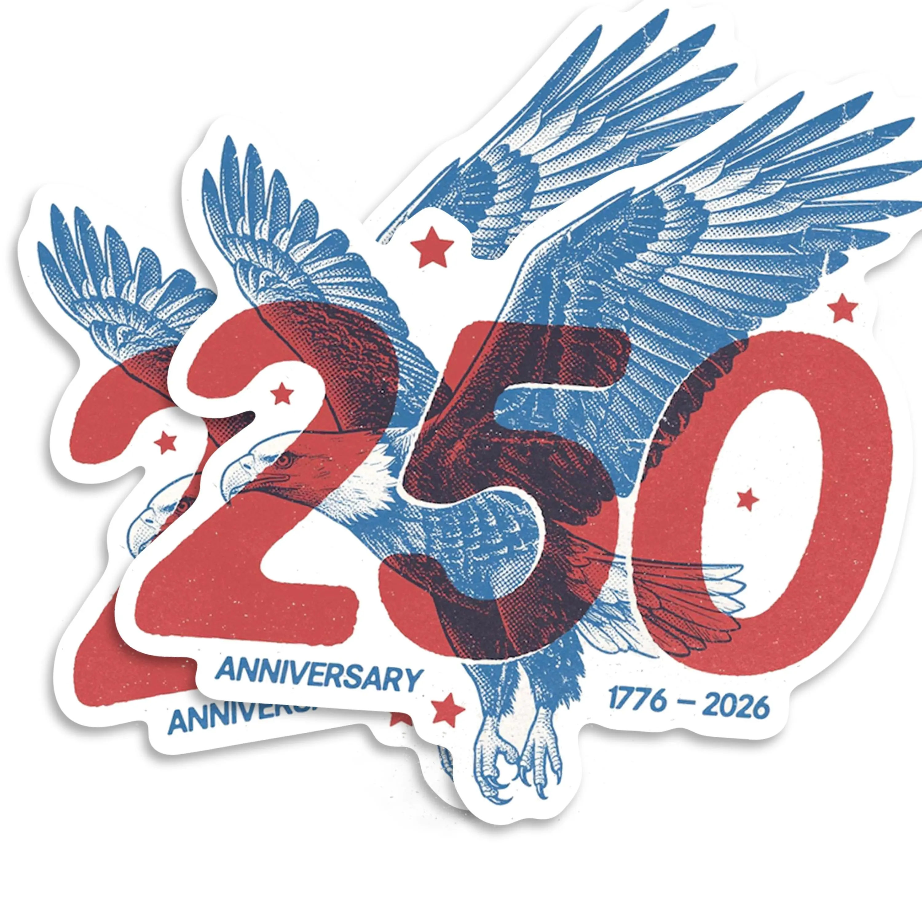 250 Year Anniversary USA Magnet - 2 Pack Magnets For Truck Car SUV Refrigerator Locker Toolbox Gift - Design For Semiquincentennial Liberty & National Pride - 5 Inch 2 Piece - USAMAG0008