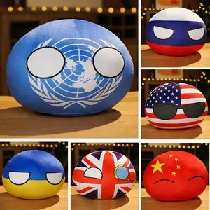 New Country Ball Plushies 10cm 30cm 40cm 50cm Polandball Pendant Country Flag Balls Countryball Stuffed Doll Christmas Gifts