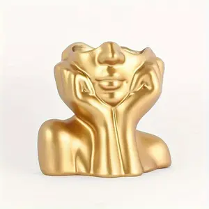 1pc Minimalist Bohemian Vase, Abstract Female Bust Vase, Modern Home Decor, Minimalist Lady Floral Vase, Indoor Home Decor