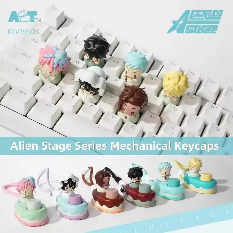 Alien Stage Series Blind Box Plastic Keycaps - Random 1pc, Unisex Collectible Toy with Mizi, Sua, Hyuna Ivan, Till, Luka - Anime Peripheral Keyboard Decor, Christmas Gift for Anime Fans