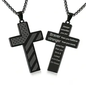 Cross Necklace for Men Teens Boys Gifts Graduation Teenage Him 10 12 Year Old ldeas Confirmation Birthday Cool Boyfriend Chain Son Christmas Day Stocking Stuffers Valentines Easter