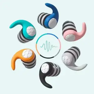 Silicone Ear Plugs - 1 Pair Waterproof for Swimming Sleeping Noise Cancelling Comfortable 6 available Colors Universal  Soft Earplugs