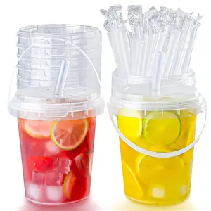 10-Piece 33.8 Oz Plastic Cup Set with Lids & Straws, Reusable BPA-Free Drinkware, Ideal for Ice Drinks, Fruits, Parties, Daily Use