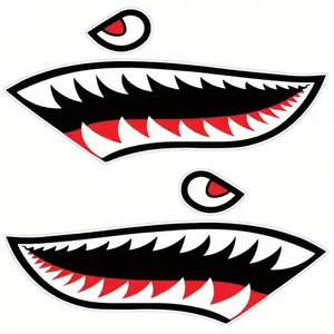 Shark Mouth Design Universal Car Sticker, Waterproof Funny Graphic Decals for Kayaks, Canoes, Fishing Boats, Cars, Trucks, Motorboats and Ocean Boats