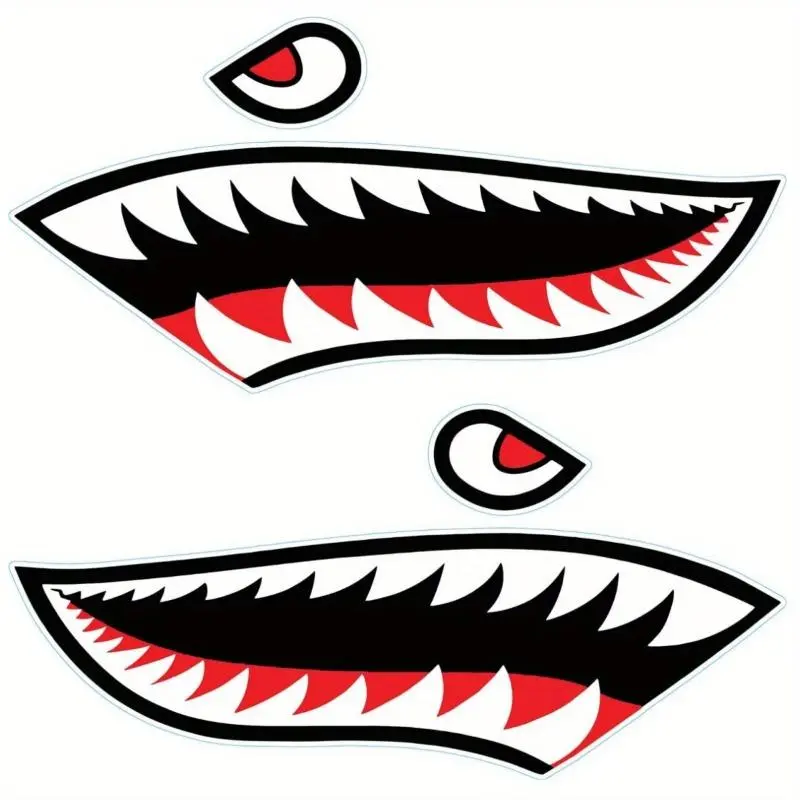 Shark Mouth Design Universal Car Sticker, Automotive Decals, Funny Car Stickers, Waterproof Funny Graphic Side Decals for Kayaks, Canoes, Fishing Boats, Cars, Trucks, Motorboats and Ocean Boats