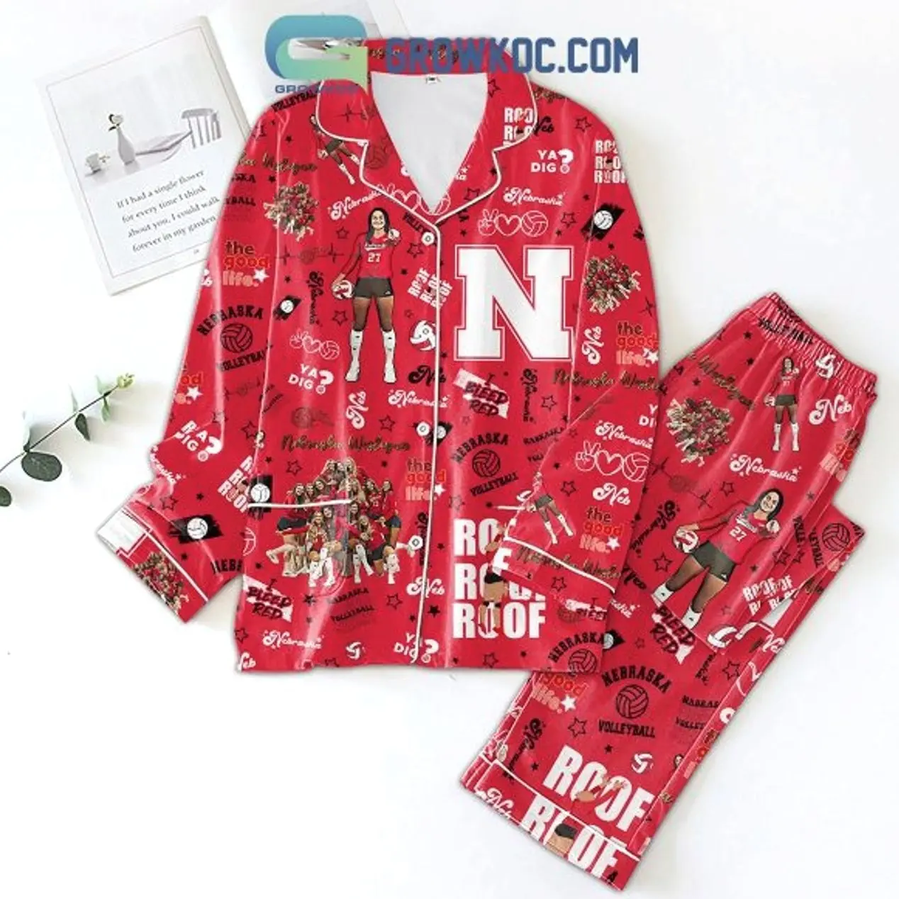 Nebraska Cornhuskers Volleyball I Bleed Red Pajamas Set