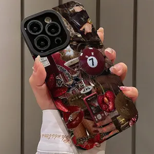 Anti-Shock Ultra-Thin Protective Phone Case for iPhone 17/16/15/14/13/12/11/plus/pro Max, Cherry Pattern Design, Aesthetic Dustproof and Stylish Gift