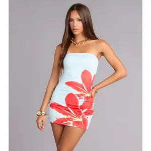 Hot Plans Tropical Tube Mini Dress