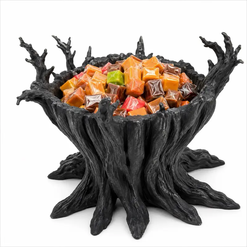 3D Printed Halloween Haunted Tree Candy Bowl - Desk, Office Decor Piece for Holiday Parties, Centerpiece Display