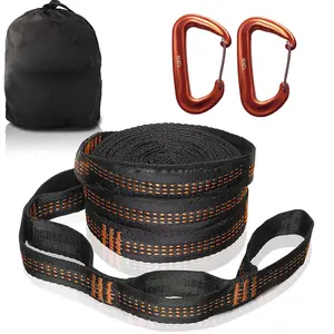 Adjustable Hammock Straps with Multiple Rings and 7075 Aluminum Hooks, Outdoor Camping Hammock Accessories, Durable and Versatile