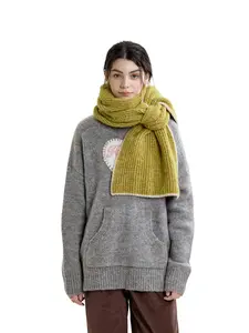 Unisex Thick Wool Knit Scarf Shawl, Fall & Winter Fashion Accessory, Casual Fitted Design, Perfect for Outdoor Activities, Knitted Scarf