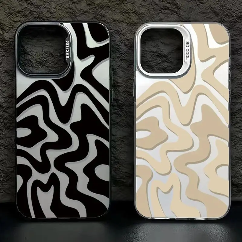 New Striped Pattern Laser IMD Color Silvery Phone Case, Compatible with iPhone 17 16 15 14 13 12 11 PRO MAX PLUS,AIR and iPhone XR XS MAX 7 8. Features Drop-proof, Scratch-resistant, and Shatterproof Protection Design with a Comfortable Grip. Perfect Gift