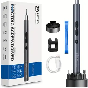 29 IN 1 Precision Electric Screwdriver Set with Charging Base, Cordless Portable Small Screwdriver Set, Mini automatic power tools with LED Lamp, Ideal for PC Building and DIY enthusiasts