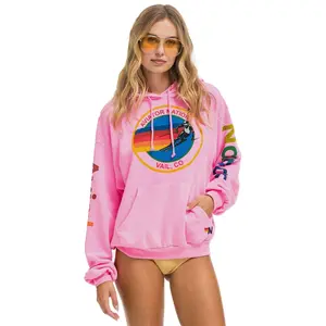 AVIATOR NATION VAIL RELAXED PULLOVER HOODIE - NEON PINK