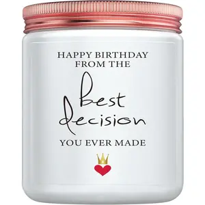 Funny Birthday  for Wife, Girlfriend - Romantic & Meaningful Bday Presents for Her from Husband - Lavander Scented Candles