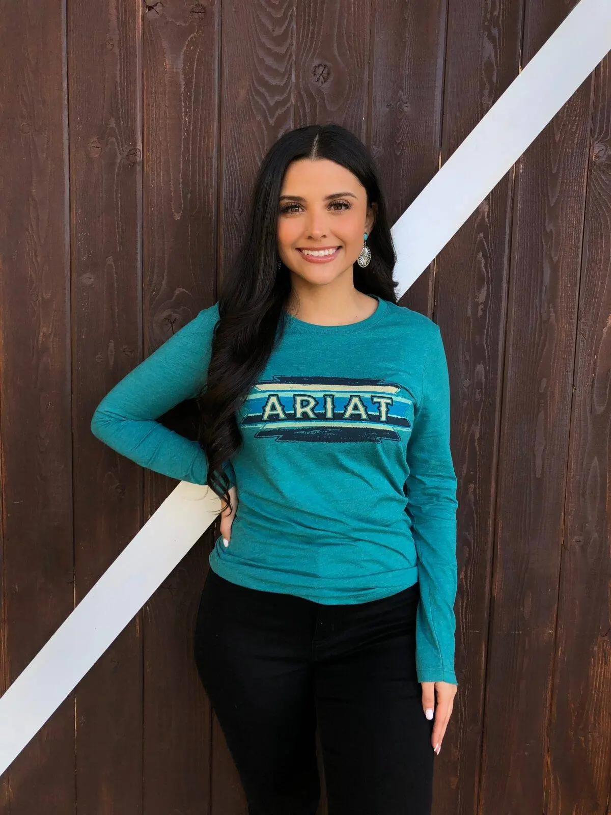 Ariat Women Serape T- Shirt ( TEAL GREEN HEATHER)