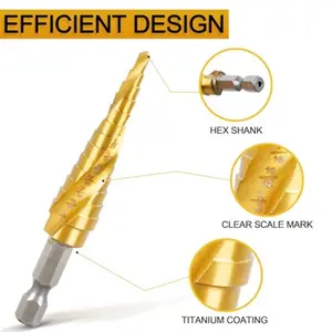 M35 Cobalt Steel Step Drill Bit Set, Precision Drilling Tools for Metal Applications, Durable High-Speed Coated Bits