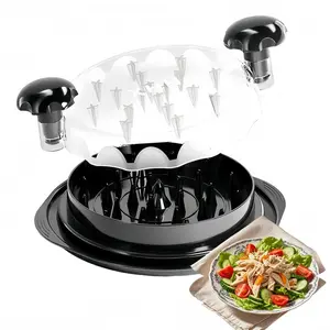 Large Twist Chicken Shredder Tool with Brush & Fork | Visible Meat Shredder Machine | BPA Free, Anti-Slip Ergonomic Handle for Pork, Beef & Chicken