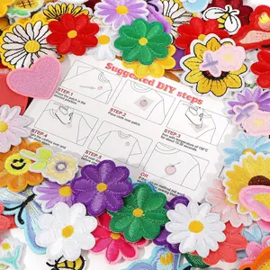 120Pcs Butterfly and Flower Iron on Patches, Flower Themed Patches Embroidered Applique for Clothing, Jackets, Hats, Backpacks, Jeans - Home Improvement.