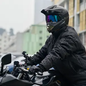 Motocross Full Face Helmet Adult Dirt Bike UTV Off-Road Helmet Goggles Gloves Face Mask Matte Black Motorcycle Accessories