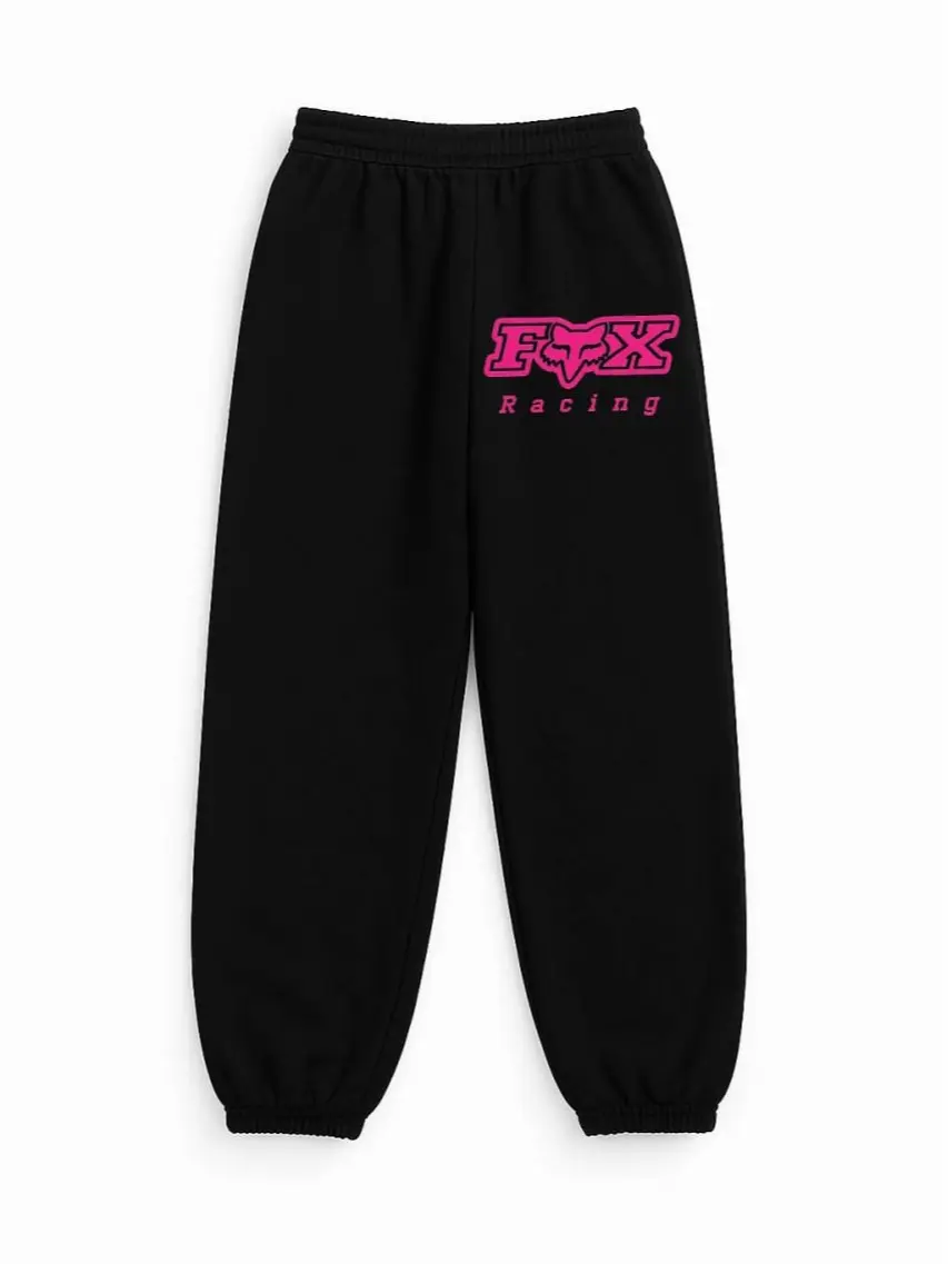 Pink  Fo.x Racing Sweatpants, Racing Graphic Jogger Pants For Fans, Unisex Streetwear Joggers, Casual Pants, All Seasons