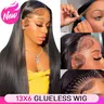 [Upgrade] Yawawe Hair 13x6 Wear go Glueless Straight Wig Transparent Lace Ear to Ear Install Pre-Cut Pre-Plucked Lace Frontal Wigs for Women Beginnner Friendly#dealsforyoudays