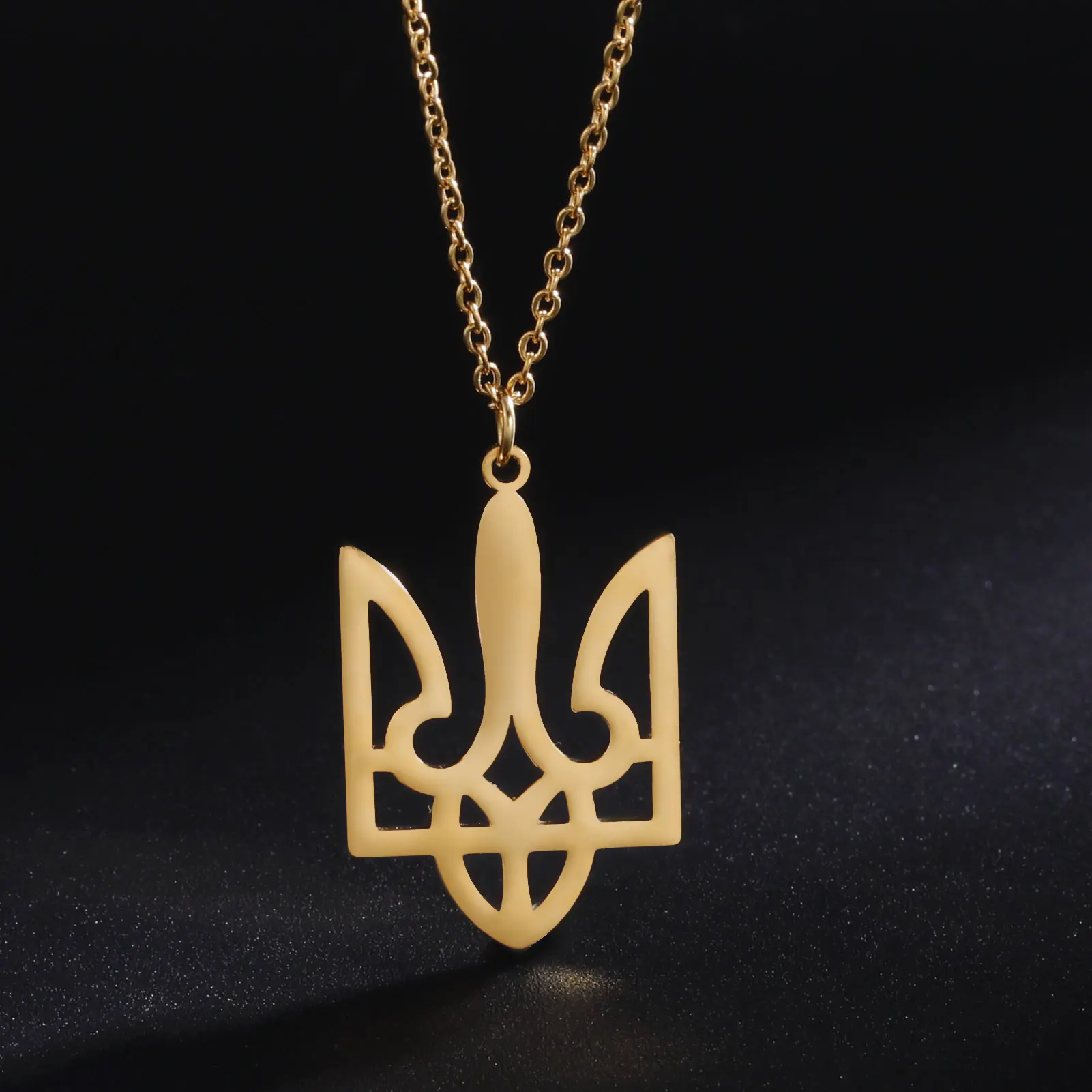 Cazador Ukraine National Symbol Necklaces for Women Men Stainless Steel Ukrainian Jewelry Tryzub Pendant Necklace Gift 2026 New